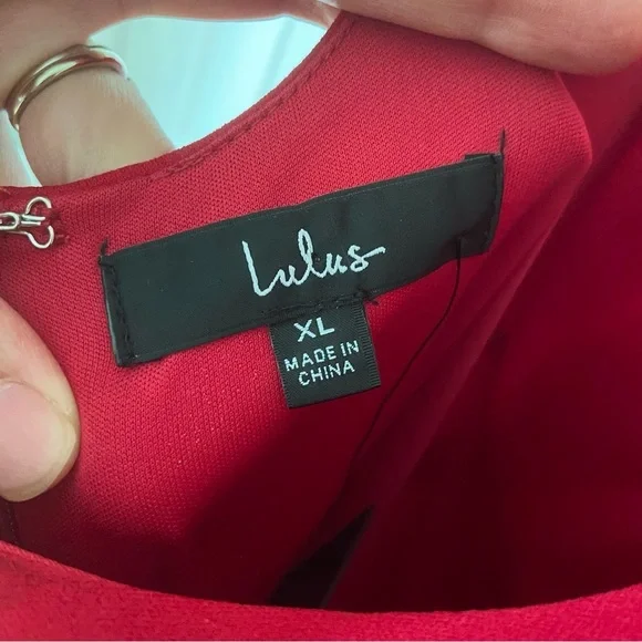 Lulu's Red One-Shoulder Maxi Dress - Picture 9 of 12